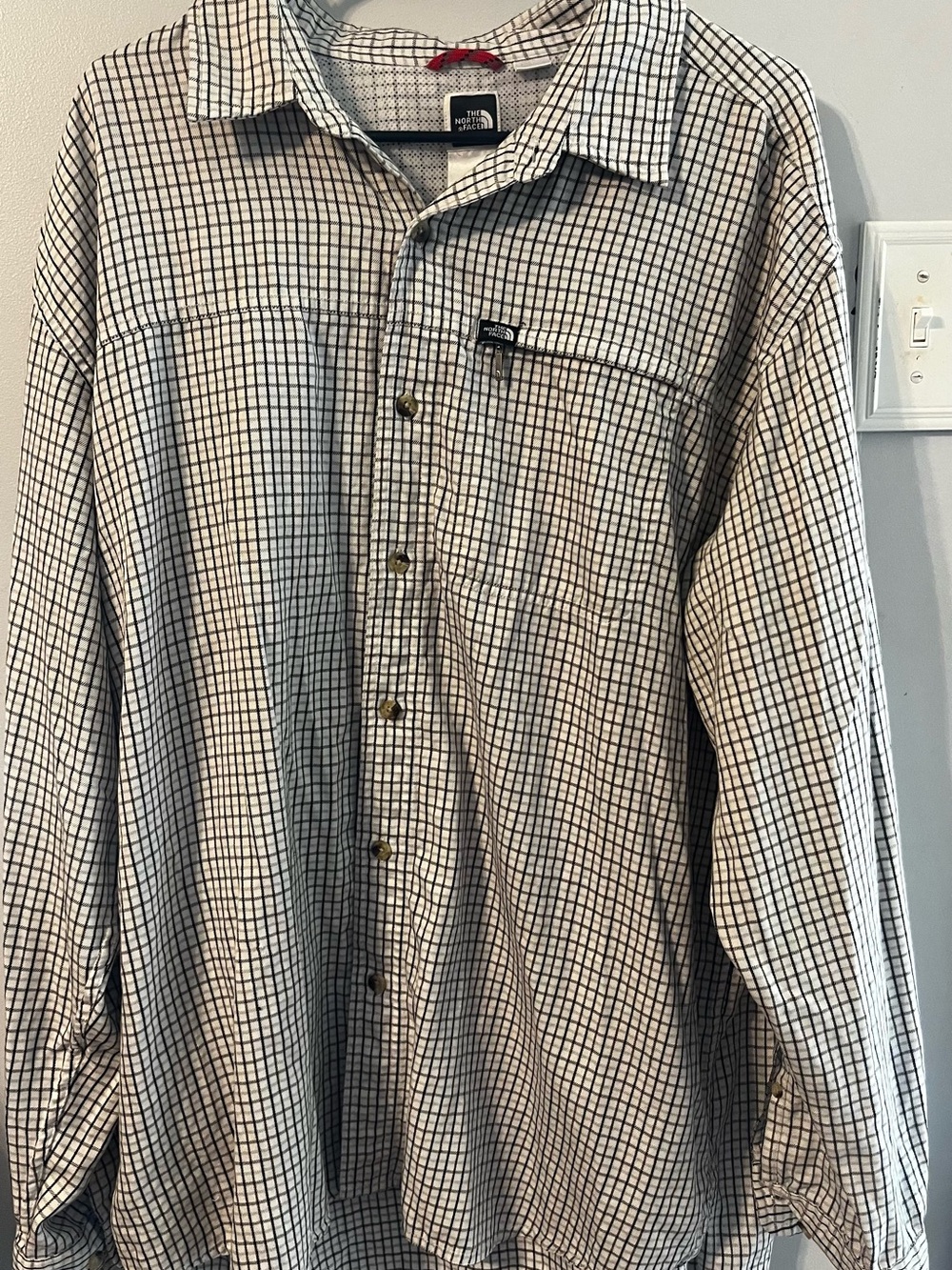 The North Face Men’s Black & White Checked Button-Down Shirt